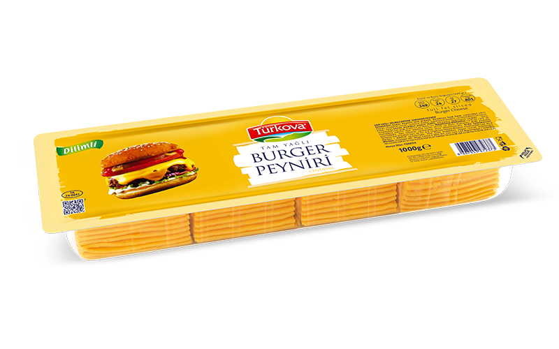 Türkova Tam Yağlı Burger Cheddar(Çedar) Peyniri 1000G (100Dilim)