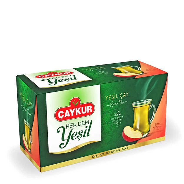 Çaykur Herdem Yeşil Elmalı Süzen Poşet Çay 40g