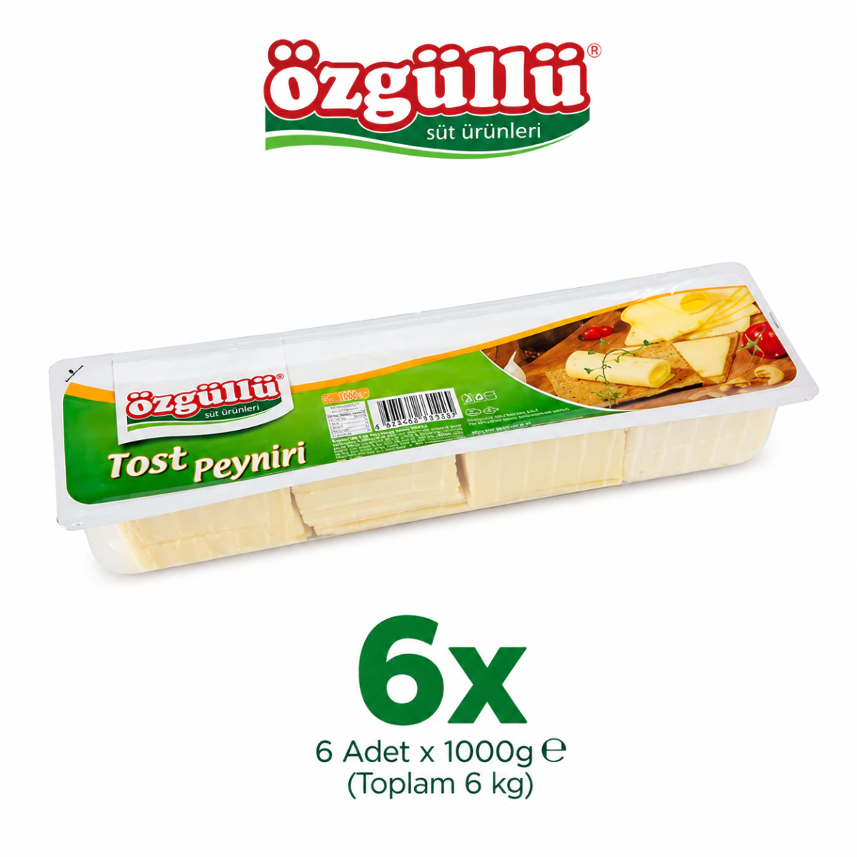 Özgüllü Dilimli Taze Kaşar Peyniri 6x 1000G 6kg
