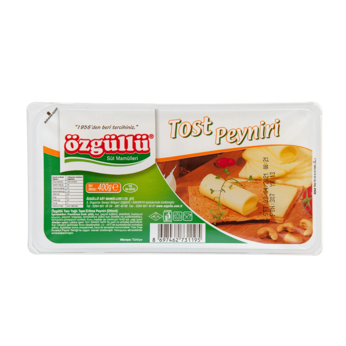 Özgüllü Dilimli Taze Tost Peyniri 400G