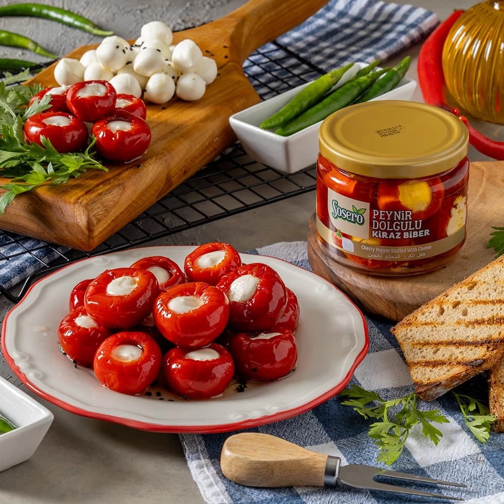 Sosero Peynir Dolgulu Kiraz Biber 290 gr Cam Kavanoz — ürün görseli 2