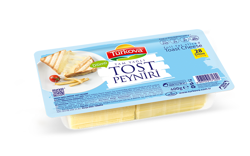 Türkova Tam Yağlı Tost Peyniri 400G (28 Dilim)
